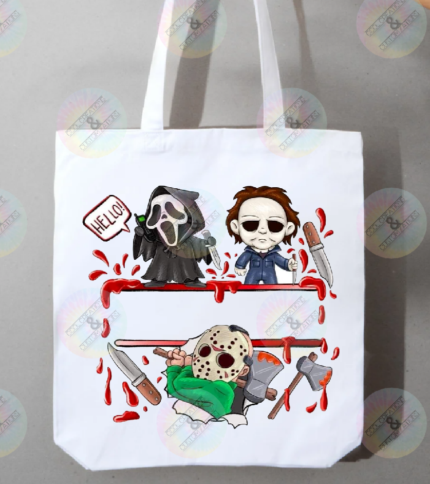 Personalized "Ghost Face, Michael, & Jason" trick or treat bag