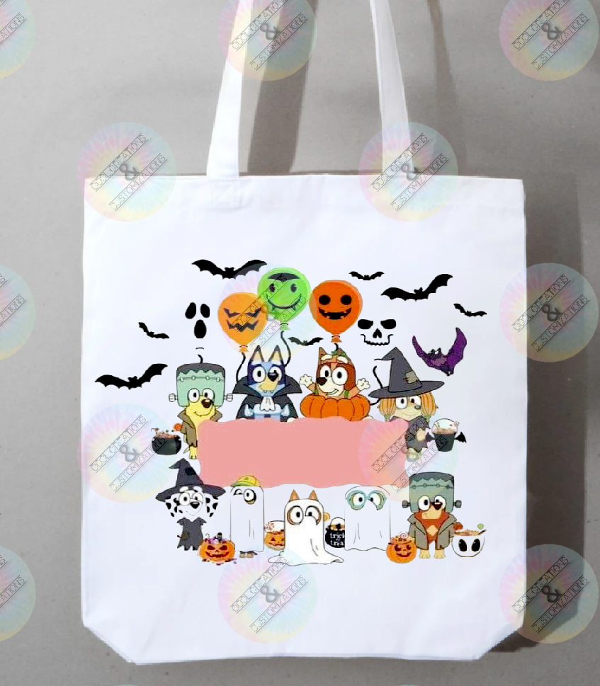 Personalized "Spooky Bluey" trick or treat bag