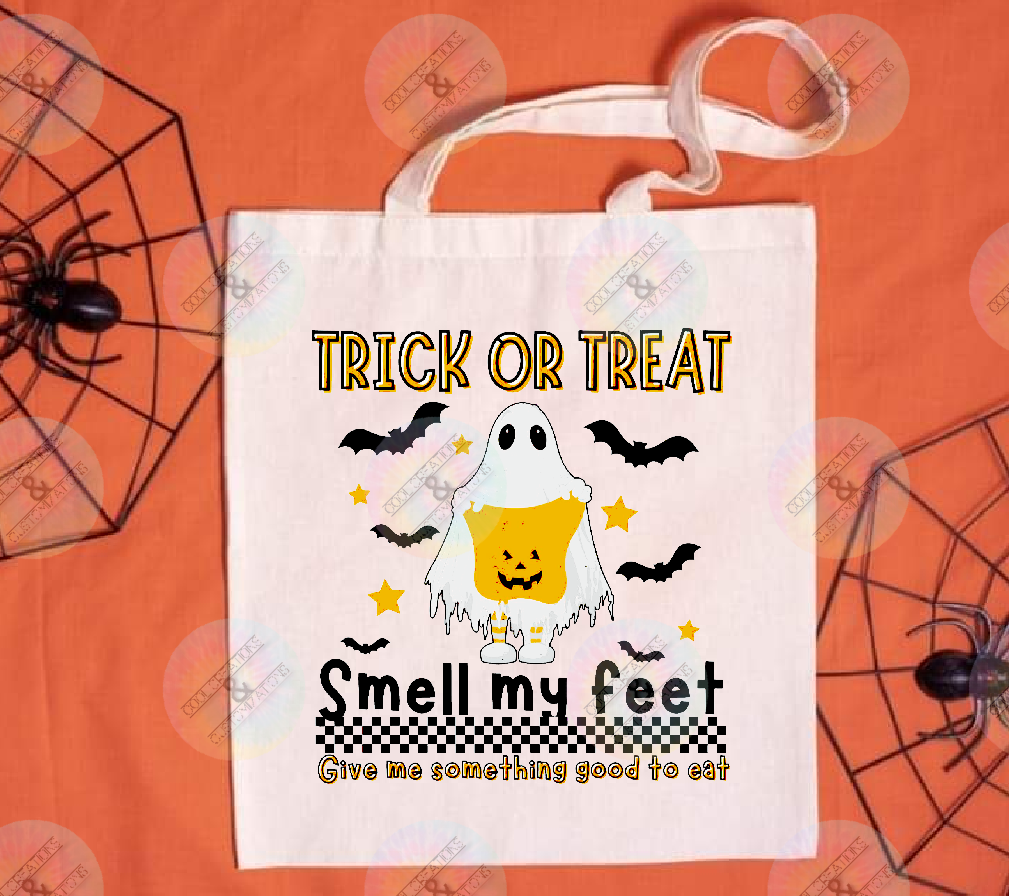 "Trick or Treat smell my feet" trick or treat bag