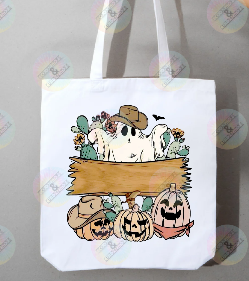 Personalized "Cowboy Ghost" trick or treat bag