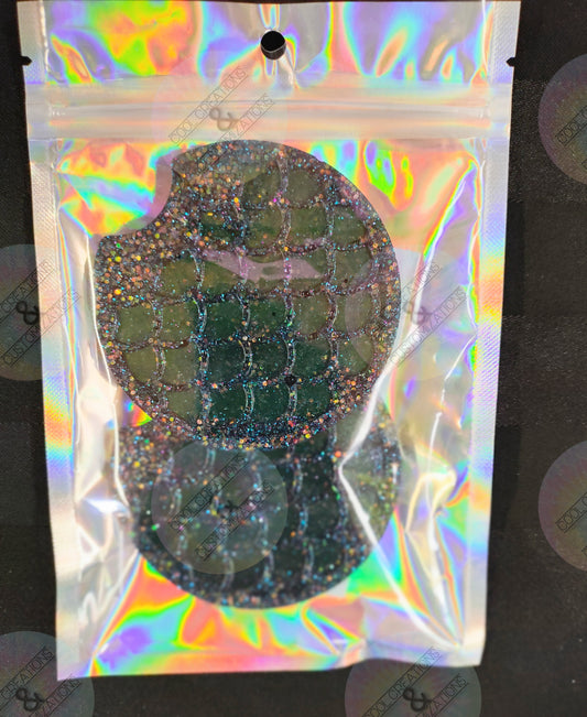 Color shift glitter mermaid car coasters