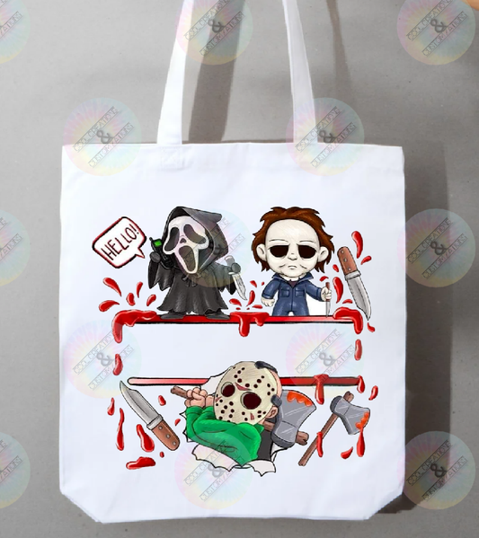 Personalized "Ghost Face, Michael, & Jason" trick or treat bag