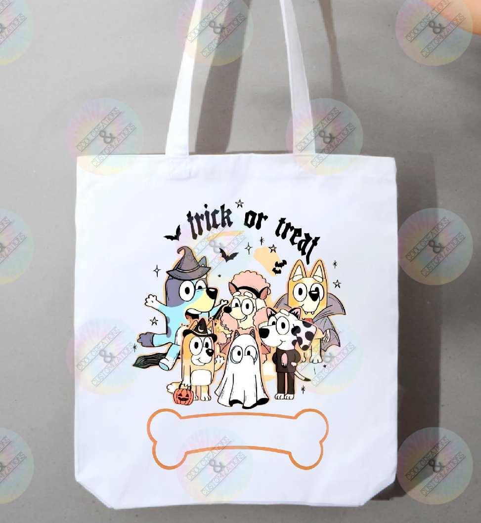 Personalized "Bluey Crew" trick or treat bag