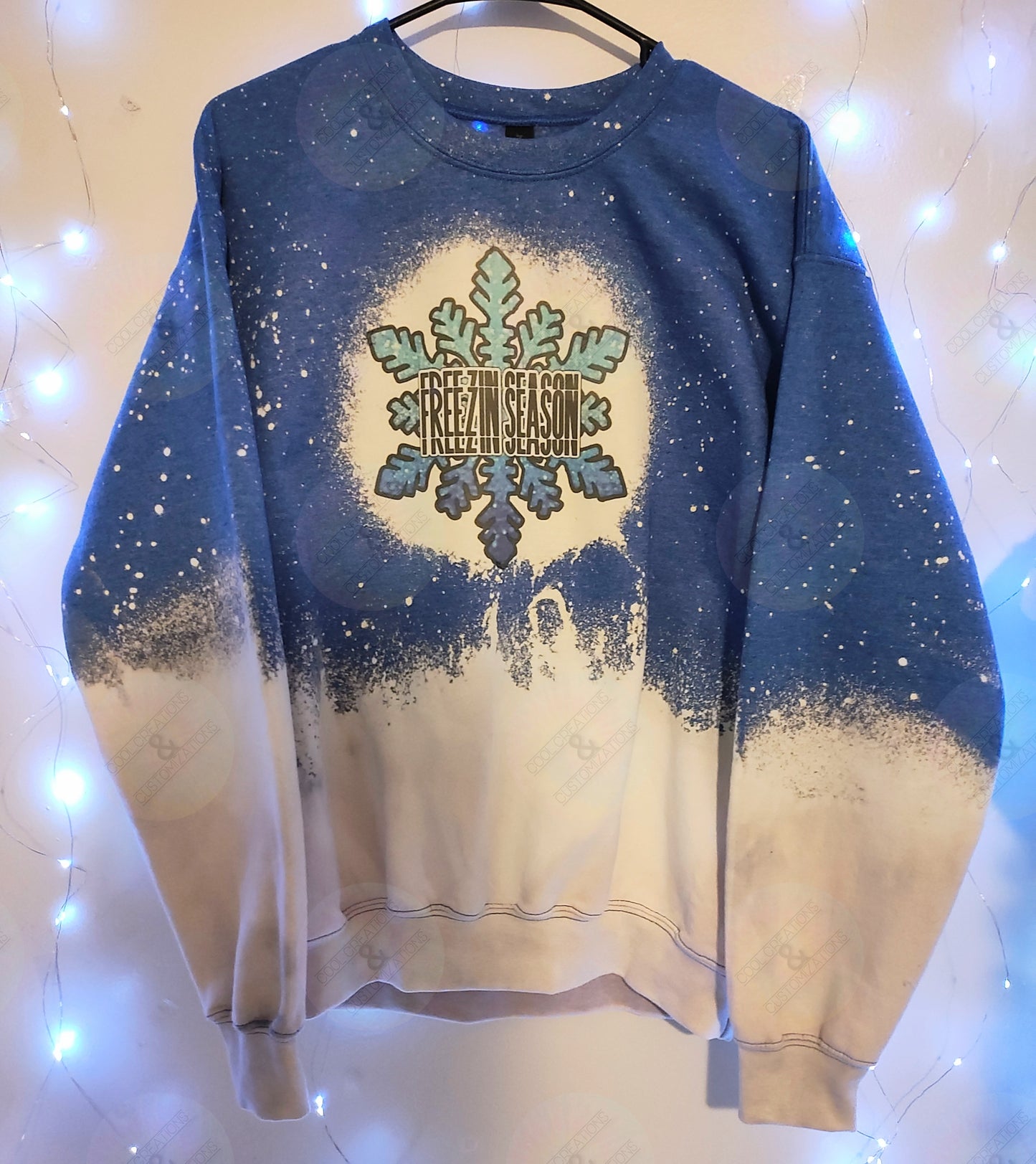"Freezin Season" Ombre Bleached Crewneck