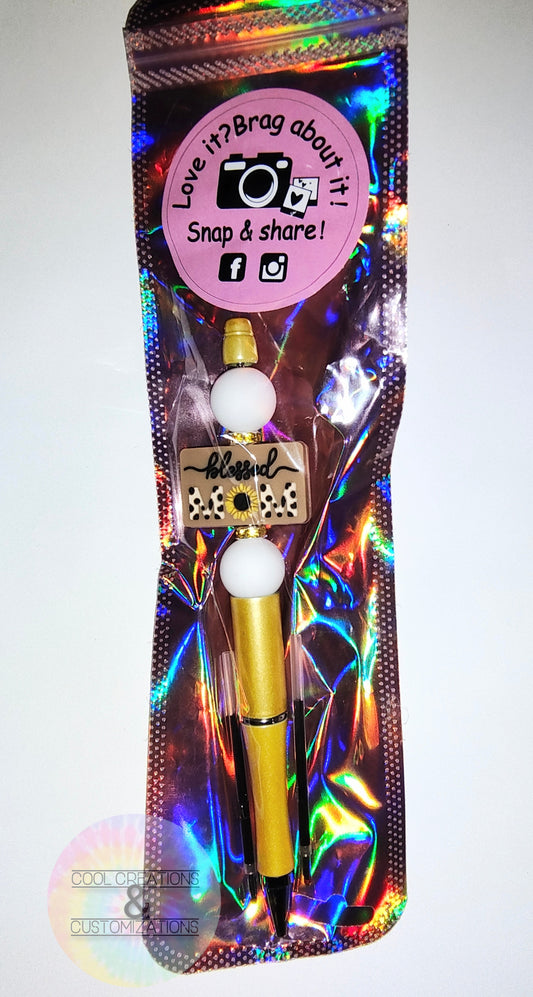 "Blessed Mom" Beaded Pen