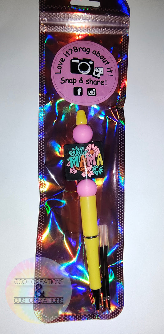 "Floral Mama" Beaded Pen