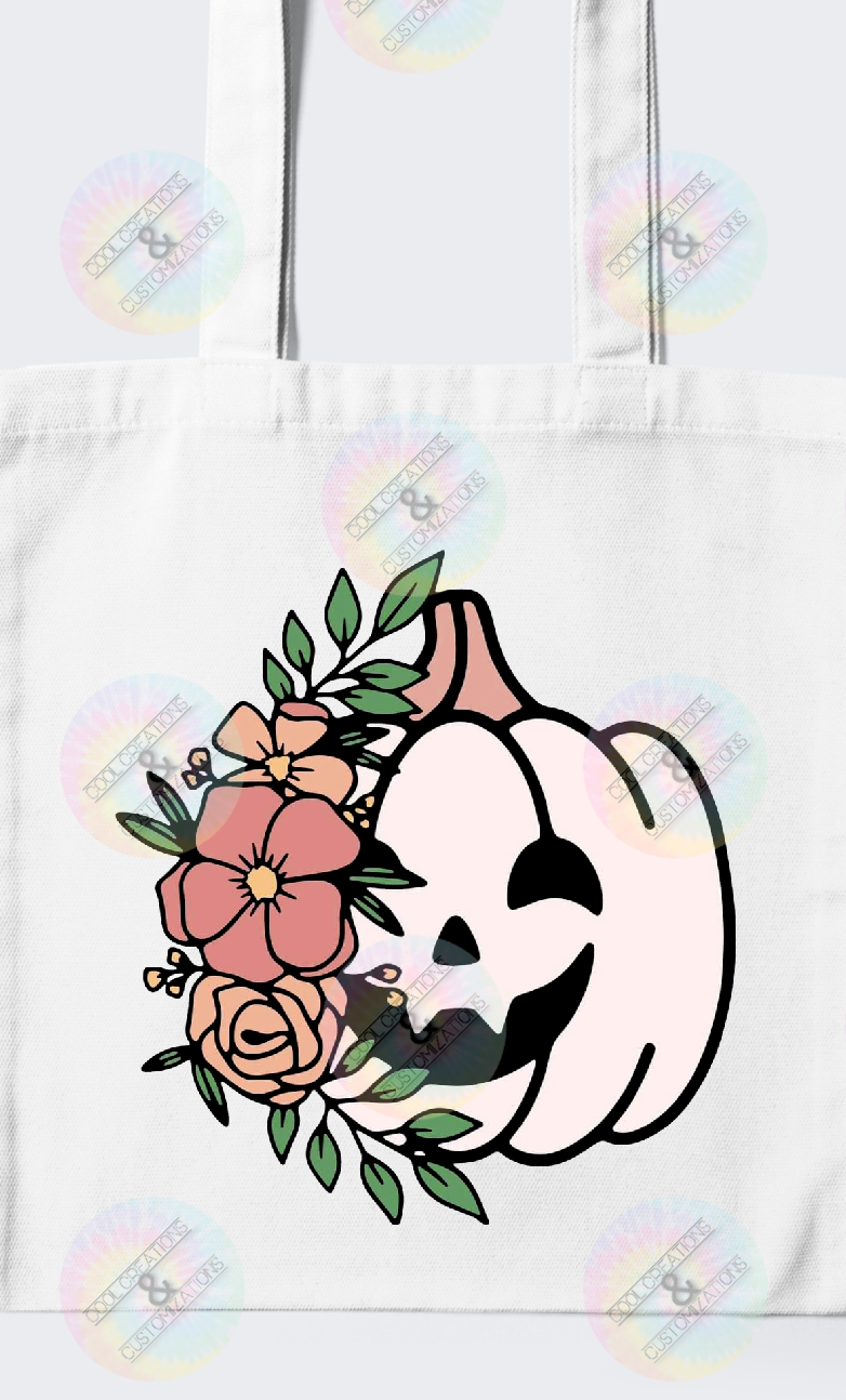 "Floral Pumpkin" trick or treat bag