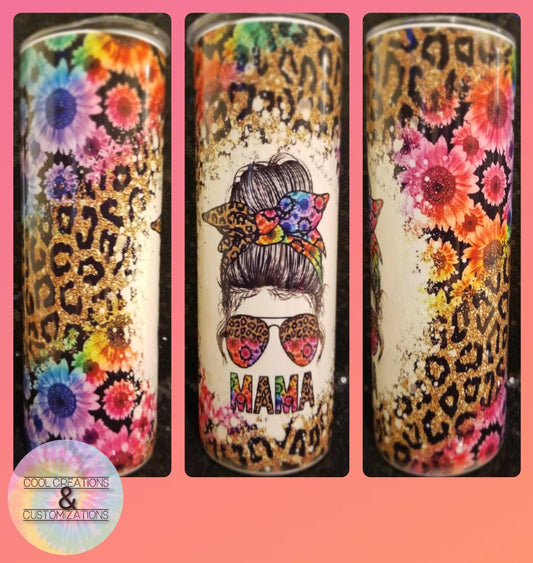 "Rainbow Sunflower Mama" 20oz Tumbler