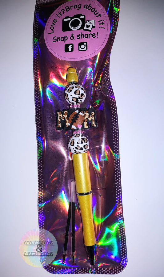 "Football Mom" Beaded Pen