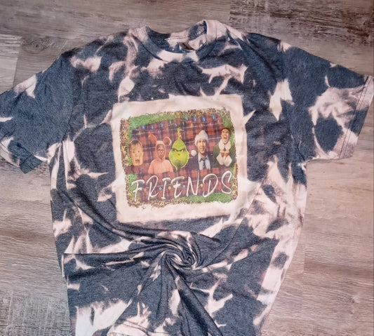 "Christmas FRIENDS" Bleached Tee