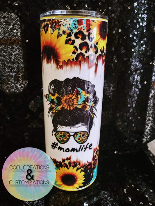 "Sunflower Mom Life" 20oz Tumbler